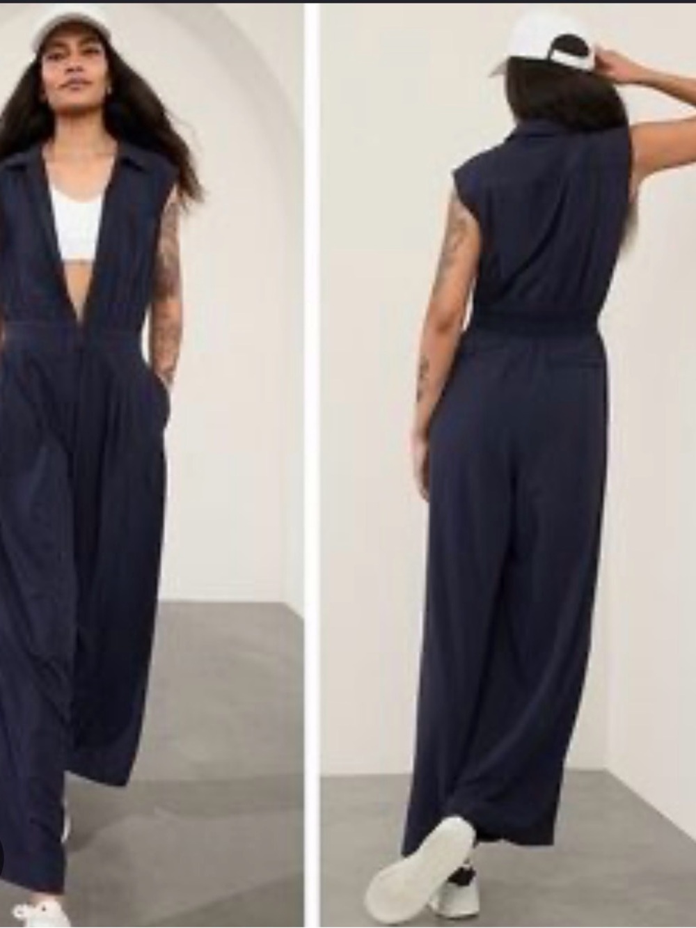 Athleta Brooklyn Heights Sleeveless Wide-Leg Jumpsuit - Navy